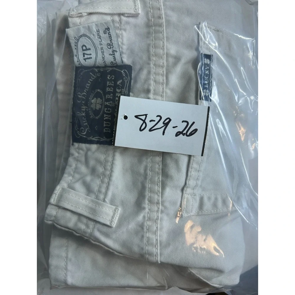 Lucky Brand Dungarees Rancher Flare Jeans Womens 10/30 Off White Mid Rise